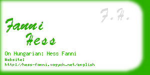 fanni hess business card